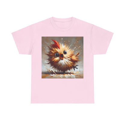 Explosive Joy Tee - Cartoon Bird Edition: A delightful pink unisex cotton t-shirt showcasing an animated bird that radiates joy, ideal for those who appreciate whimsical fashion.