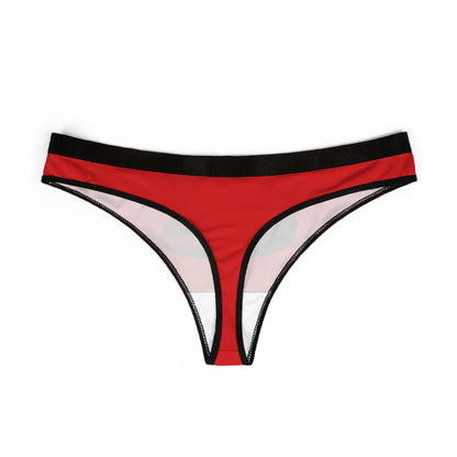 Chic women's thong showcasing a captivating red lip design, perfect for adding a touch of mischief to your lingerie collection.