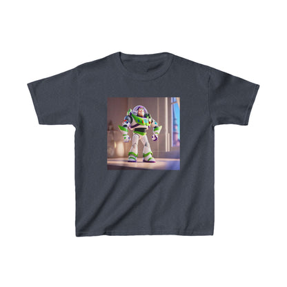 Kids Buzz Lightyear Heavy Cotton T-Shirt in sophisticated navy, highlighting the iconic Buzz Lightyear character, perfect for adding a touch of adventure to any young wardrobe.