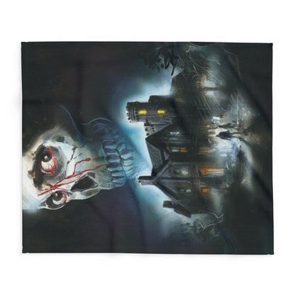 Decorative and Warm Halloween Spooky Arctic Fleece Blanket laid out flat, displaying its intricate spooky design, ideal for luxury Halloween decor.