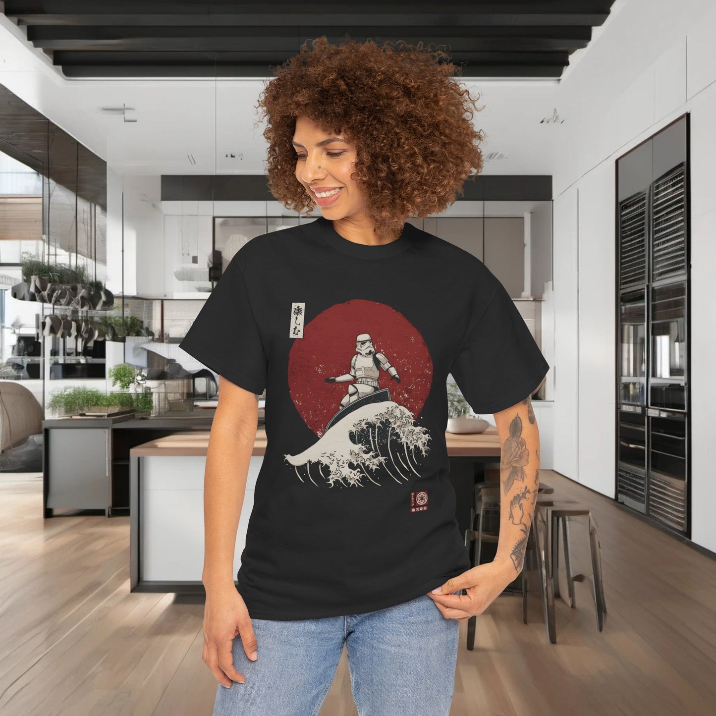 Surfing Star wars Stormtrooper Graphic T-Shirt Urban Unisex Cotton