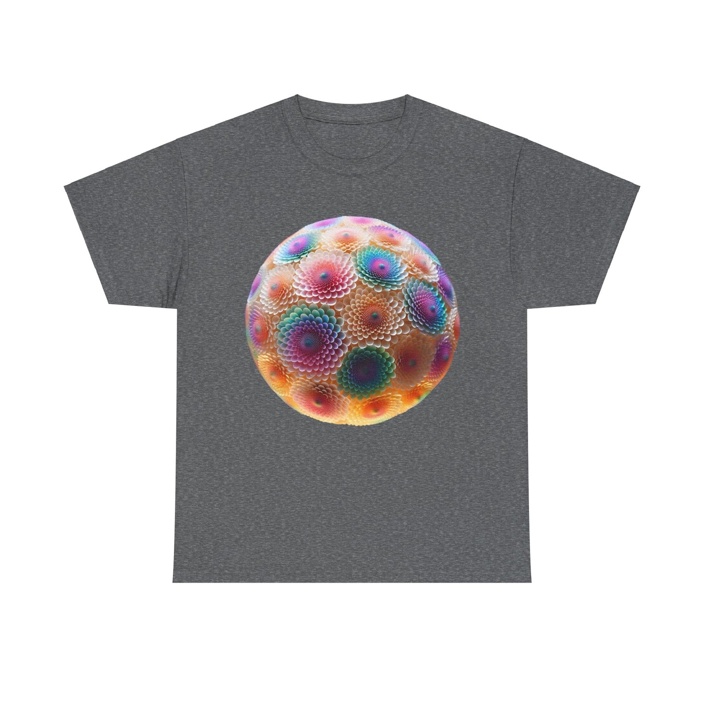 Iridescent Floral Sphere  Unisex Cotton Tee Graphic T Shirt