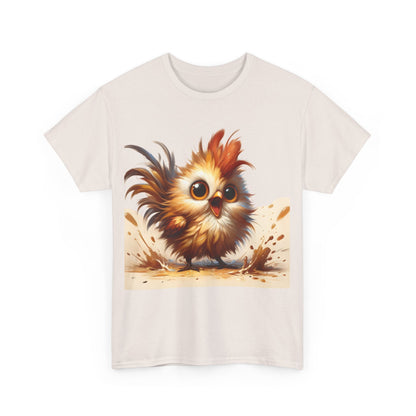 Explosive Joy Tee - Cartoon Bird Edition displayed in white, showcasing a whimsical bird illustration that captures joy and fun, perfect for casual outings.