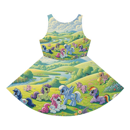 Close-up of the soft fabric of Isabella Twinkle Sundress by Dazzling Dreams Studio designed for comfort and style for young girls.