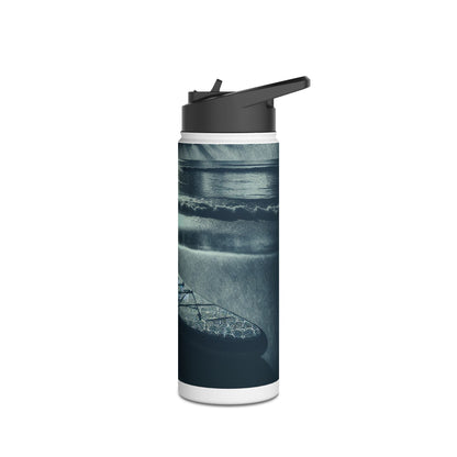 Fantasy Paddleboarding Stainless Steel Water Bottle adorned with intricate paddleboard artwork, crafted for style and performance on the water.