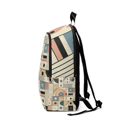 Spacious interior of the Pastel Geometric Backpack by Dazzling Dreams Studio, perfect for organised storage of essentials during daily commutes or adventures.