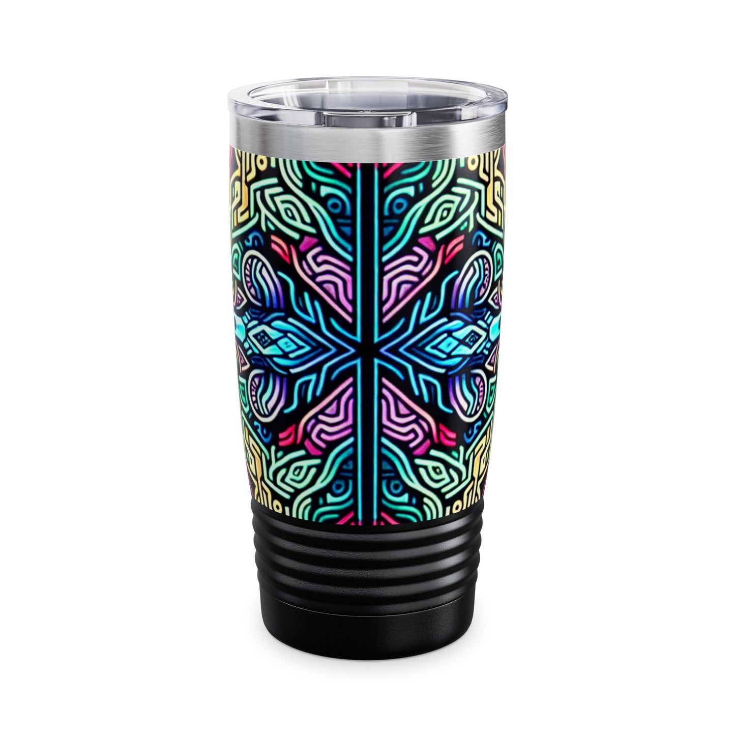 Vibrant Neon Illuminations - 20 oz Drinks Tumbler Travel Flask