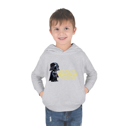 A joyful child in the Kids Unisex Cute Darth Vader Star Wars Hoodie in grey - A premium fleece outfit that merges fun with sophisticated style for little Star Wars enthusiasts.