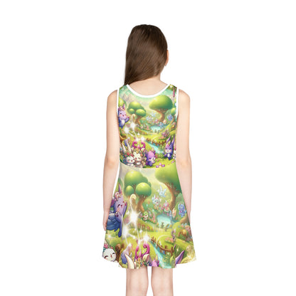 Elegant Sophie Littleshine Girls Sundress from Dazzling Dreams Studio, crafted from premium breathable fabric for comfort on sunny days.