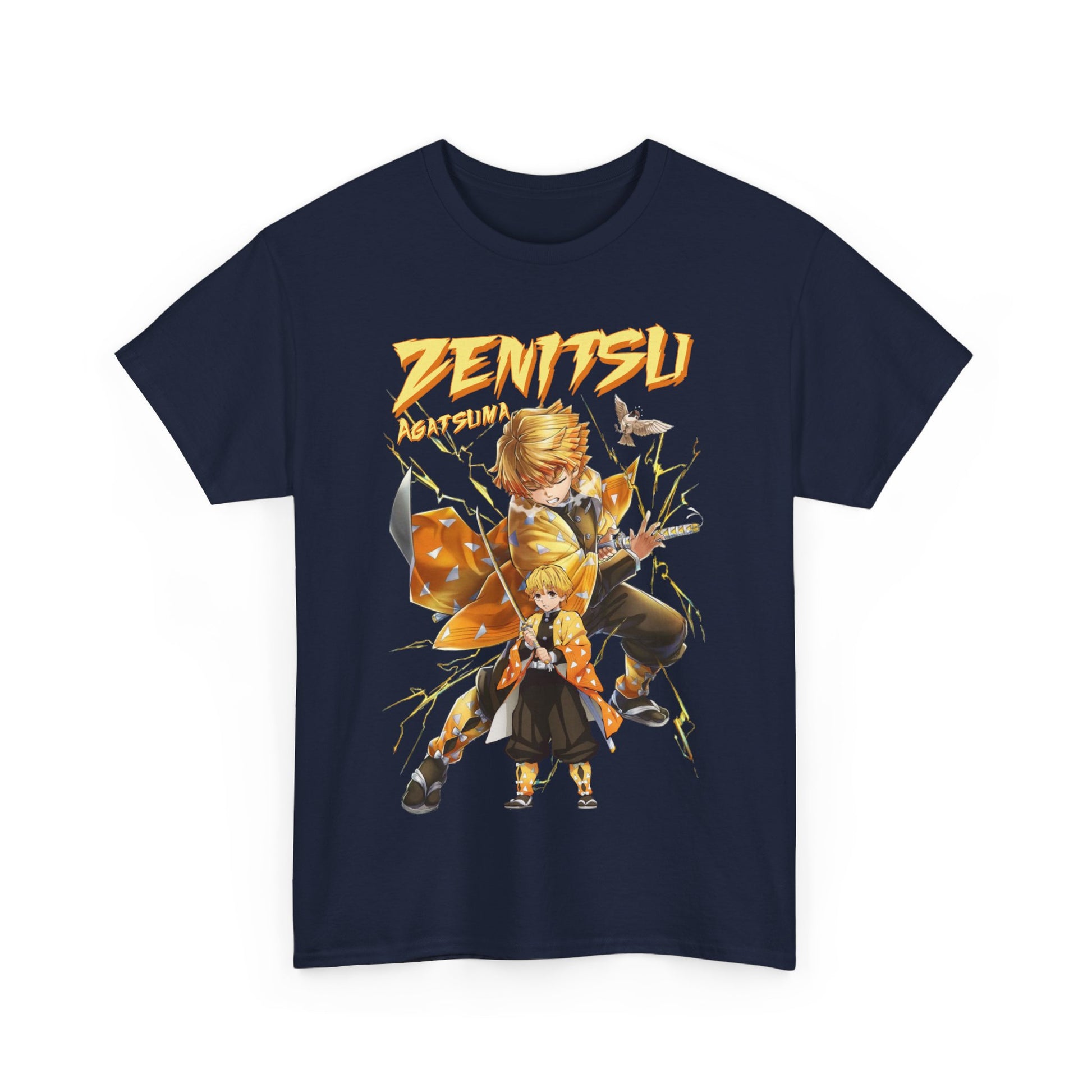 Tanjiro Kamado t-shirt in deep navy, featuring impeccable anime design and refined style, a must-have for discerning anime fashionistas.