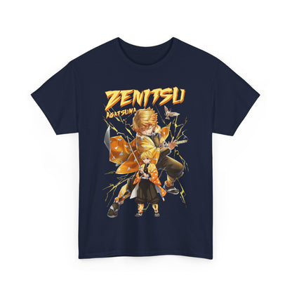 Tanjiro Kamado t-shirt in deep navy, featuring impeccable anime design and refined style, a must-have for discerning anime fashionistas.