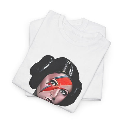 Star Wars Princess Leia Funny Mens Womens Graphic T-Shirt featuring a striking design with Princess Leia's iconic hairstyle and vibrant artwork, perfect for fans of science fiction and luxury fashion.