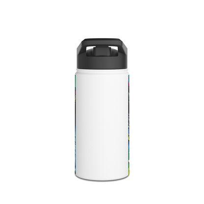 Sophisticated Fantasy Paddleboarding Stainless Steel Water Bottle in minimalist design, featuring a vibrant paddleboarding illustration, perfect for adventure lovers.