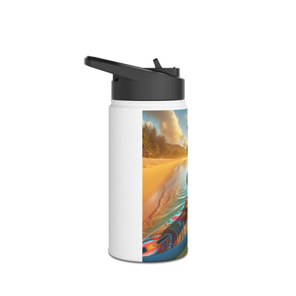 Luxury Fantasy Paddleboarding Stainless Steel Water Bottle with a stylish design, capturing the essence of adventure and elegance during outdoor activities.