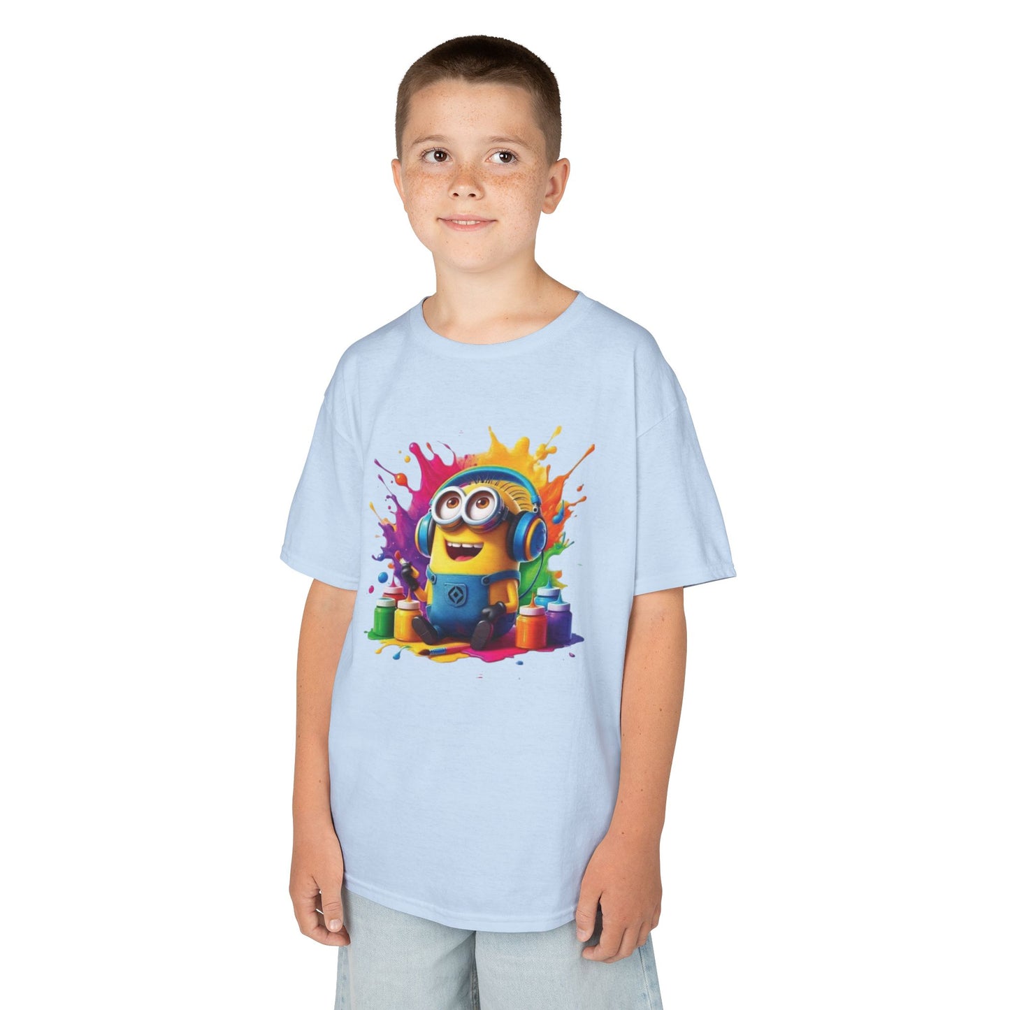 Minion T-Shirt - Paint Splatter Cartoon Art Kids Tee Childs Boys Girls Unisex