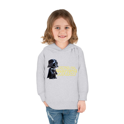 Kids Unisex Cute Darth Vader Star Wars Hoodie featuring a charming graphic on a grey fleece sweater for ages 2-5.
