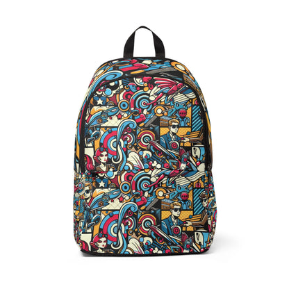ColorFusion Continuum Pop Art Backpack by Dazzling Dreams Studio, featuring vibrant comic motifs and artistic design, perfect for a luxurious urban chic style.