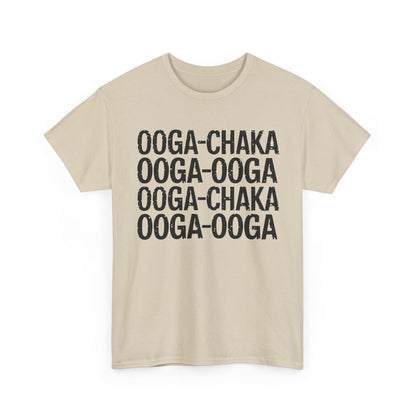 Refined 'Hooked On a Feeling' Graphic T-Shirt displayed elegantly, highlighting the captivating 'Ooga Chaka' graphic design.