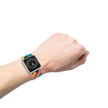 Stylish display of the Luxury DesignVibe Apple Watch Band in various eye-catching patterns, designed by Dazzling Dreams Studio to enhance any outfit.