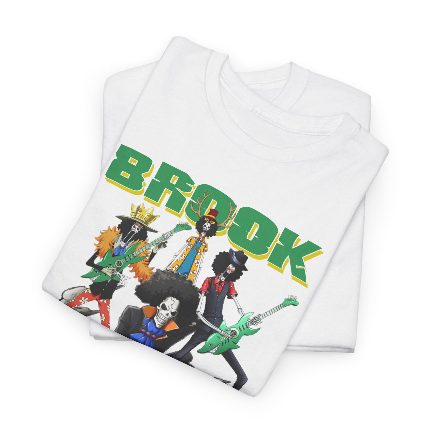 Two graphic t-shirts stacked neatly, each displaying a striking anime design, perfect for fans seeking luxury-inspired casual wear with artistic flair.