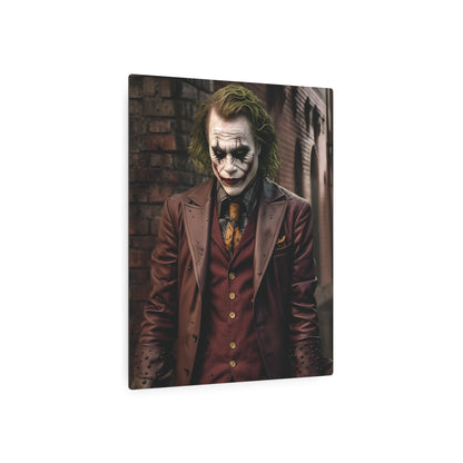 Joker Metal Art Poster showcasing the iconic villain from The Dark Knight, featuring intricate details and a stunning matte finish, perfect for luxury wall decor.
