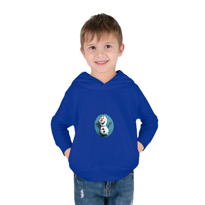 Charming young boy dressed in a luxury Girls Olaf Frozen Hoodie, with an eye-catching Olaf graphic, ideal for ages 2 to 5 years.