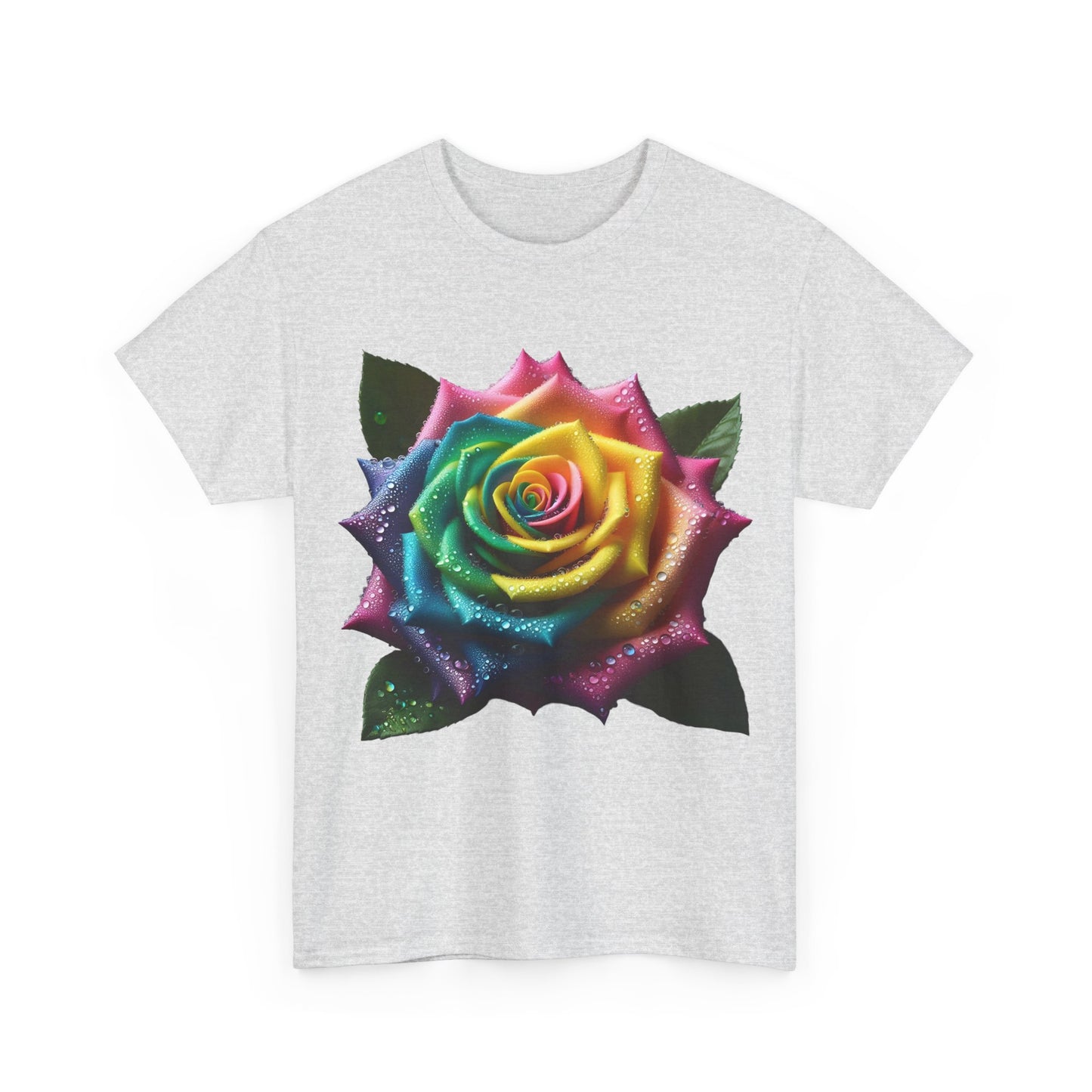 Rainbow Rose Unisex Cotton Tee Graphic T Shirt Unisex