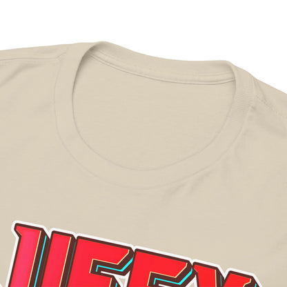 Close-up view of the neckline of a premium men's t-shirt with a striking Luffy print, emphasising high-quality fabric and fine craftsmanship.