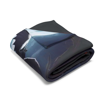 Decorative and Warm Halloween Spooky Arctic Fleece Blanket rolled up, highlighting its exceptional softness and warmth, perfect for a luxurious and festive touch.