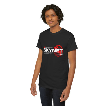 Unisex Skynet Terminator Graphic Cotton Tee Shirt, a humorous nod to the dystopian future and your unique sense of style.