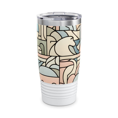Elegant 20oz Pastel Palette Paradise Stainless Steel Tumbler by Dazzling Dreams Studio, featuring delicate pastel hues and double-wall insulation for maintaining beverage temperatures, ideal for stylish hydration on the go.