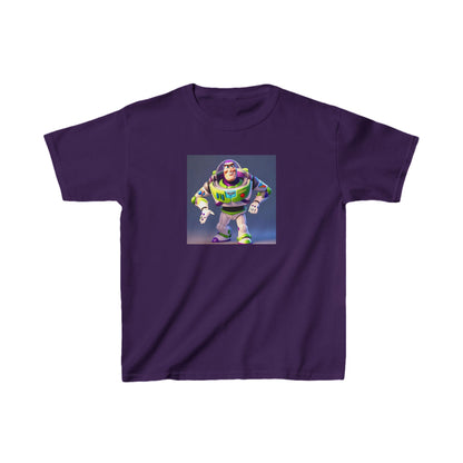 Kids Buzz Lightyear Heavy Cotton Tee in regal purple colour, combining durability and style, ideal for aspiring heroes.