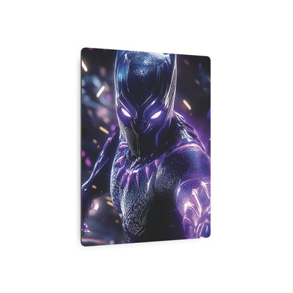 Stunning Black Panther Metal Art Poster showcasing a regal black panther in an elegant design, ideal for sophisticated home décor.