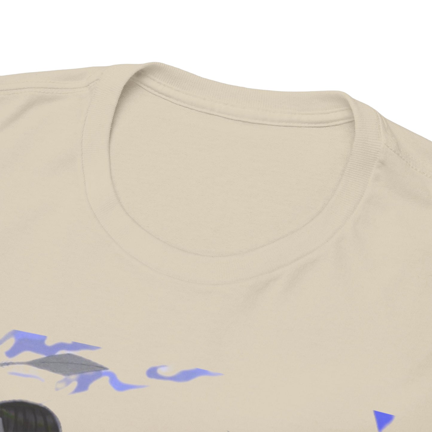 Close-up view of the soft neckline of a high-quality Hunter x Hunter inspired T-shirt, designed for anime enthusiasts.
