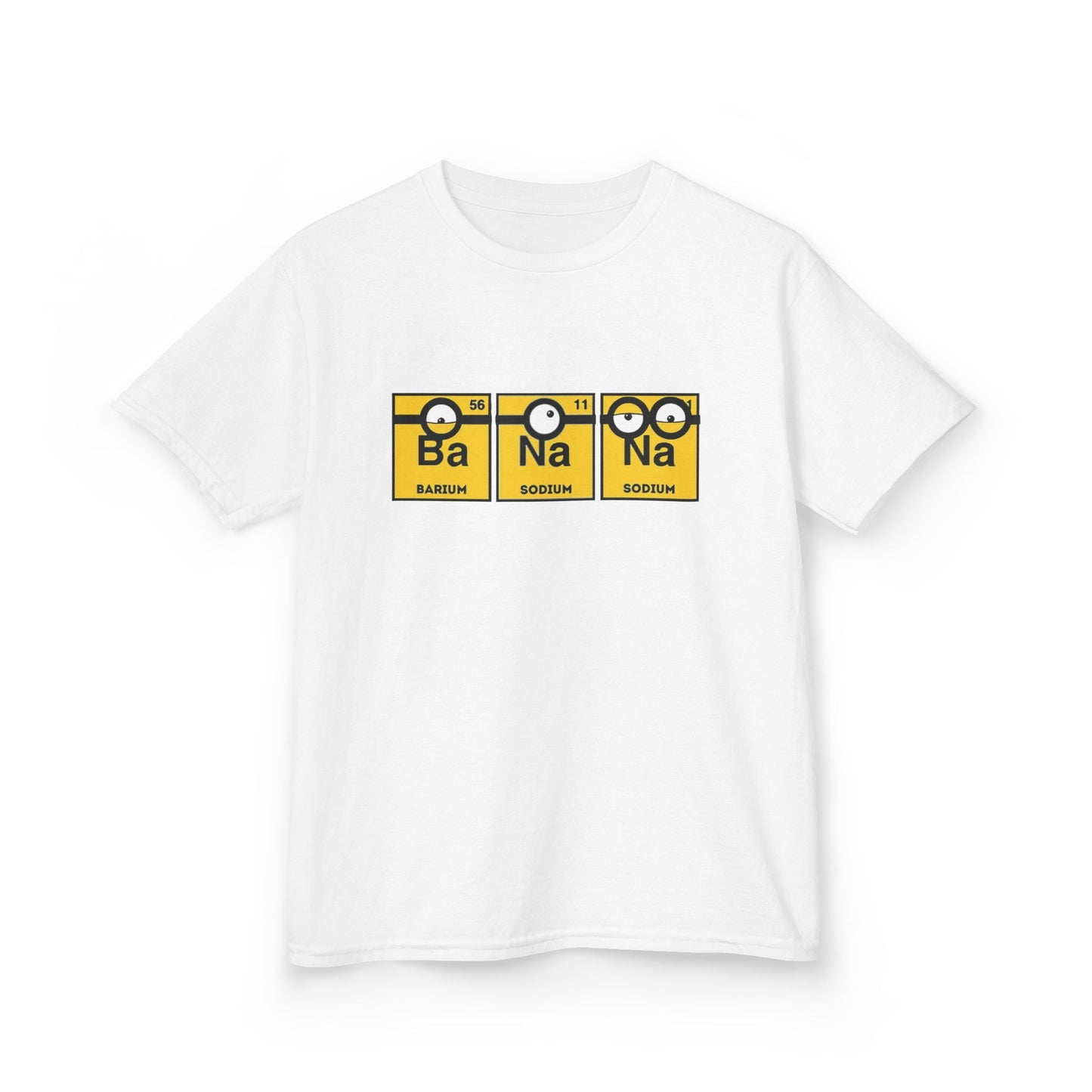 Minions Kids T-Shirt Banana Yellow Periodic Table Elements Tee Childs Boys Girls