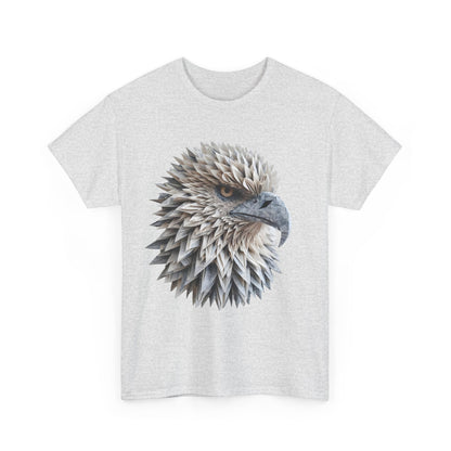 Front view of the gray Eagle Vision Unisex Cotton Graphic Tee, showcasing a stunning eagle print, merging art and fashion effortlessly.
