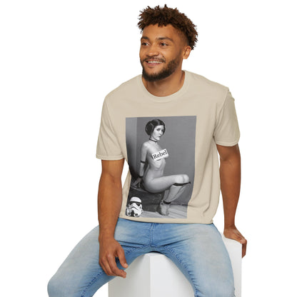 Close-up of the Rebel Star Wars T-Shirt fabric, showcasing premium soft cotton and luxurious comfort.