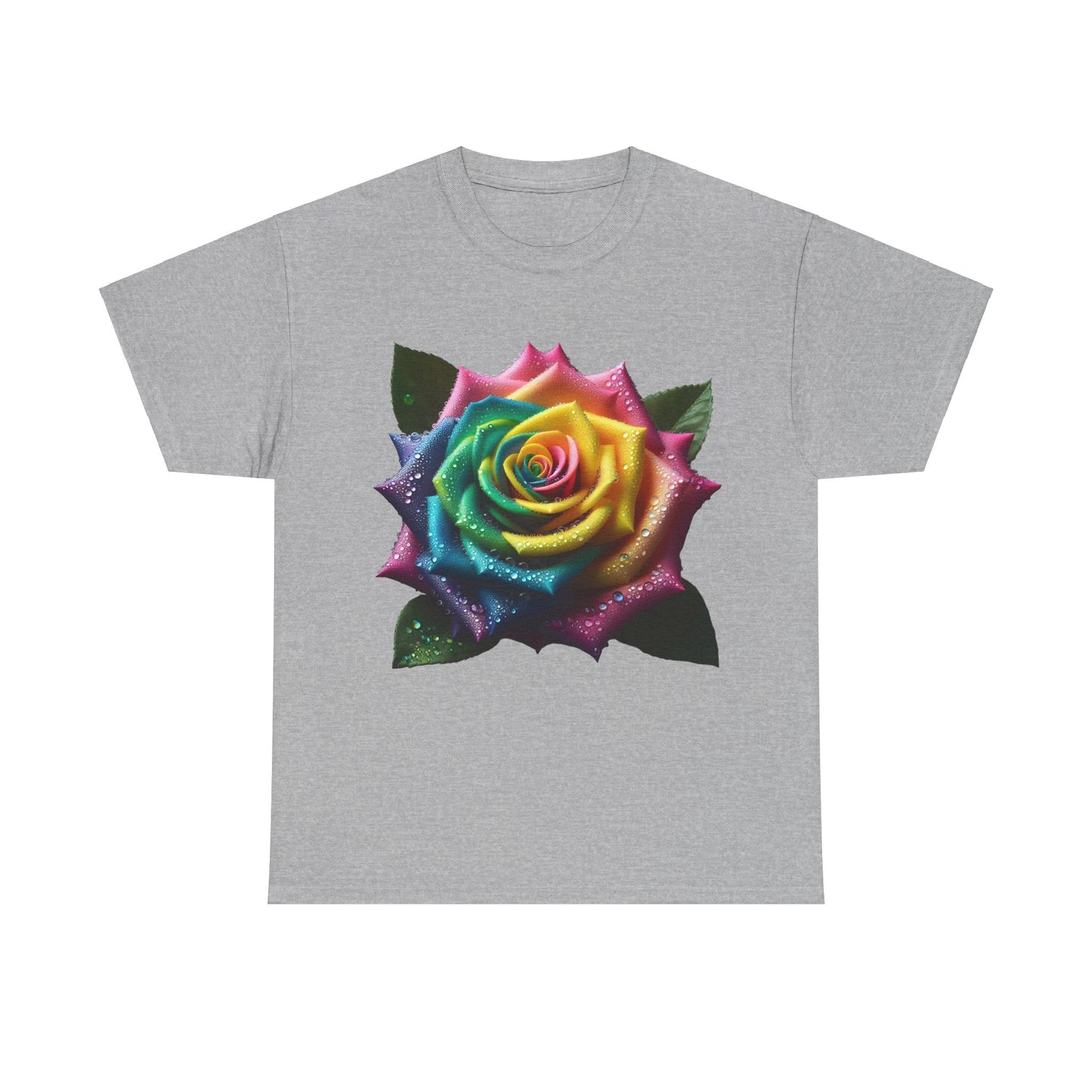 Rainbow Rose Unisex Cotton Tee Graphic T Shirt Unisex