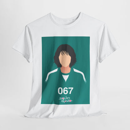 Squid Game Unisex Men´s Women´s Graphic Cotton Funny T Shirt Tee featuring iconic character design with number 067, perfect for street urban style.