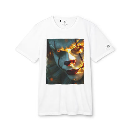 Adidas Unisex Halloween Pennywise Cute T-shirt in white, exhibiting a captivating Pennywise graphic, a stylish choice for Halloween celebrations.