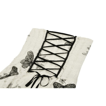 Elegant Dark In Love Zosia Black Butterfly Lace Dress featuring intricate lace heart details and gothic wing accents, perfect for a vintage-inspired gothic look.