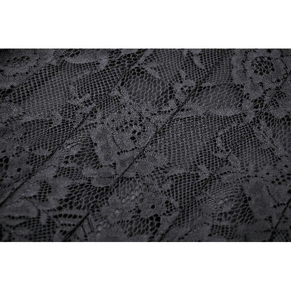 Gothic elegance in the Dark in Love Cosette maxi dress featuring intricate lace sleeves and ruffle details, epitomising luxury fashion.