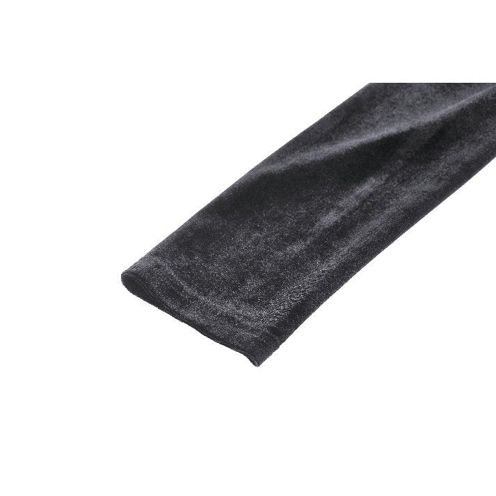 Close-up of the embroidered buttons on the Dark in Love Vera Gothic High-Slit Maxi Dress, enhancing its luxurious gothic flair.