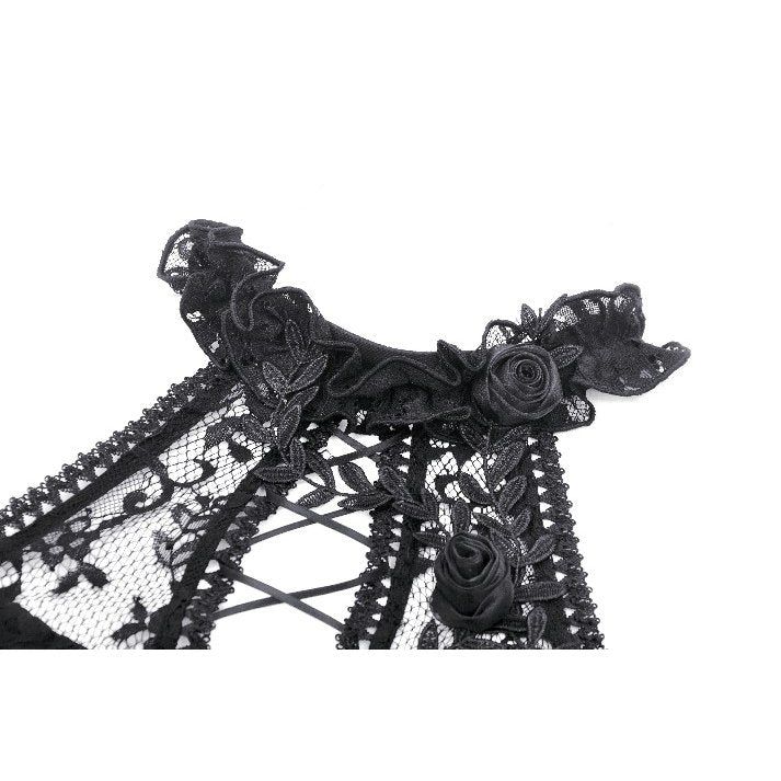 Stylish model adorned in the Dark in Love Gem Gothic Vine Lace Dress with cold-shoulder design, ideal for elegant events.