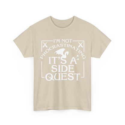 Luxury unisex graphic tee: It's A Side Quest, designed with a captivating front graphic proclaiming 'IT'S A SIDE QUEST' with dragon imagery.