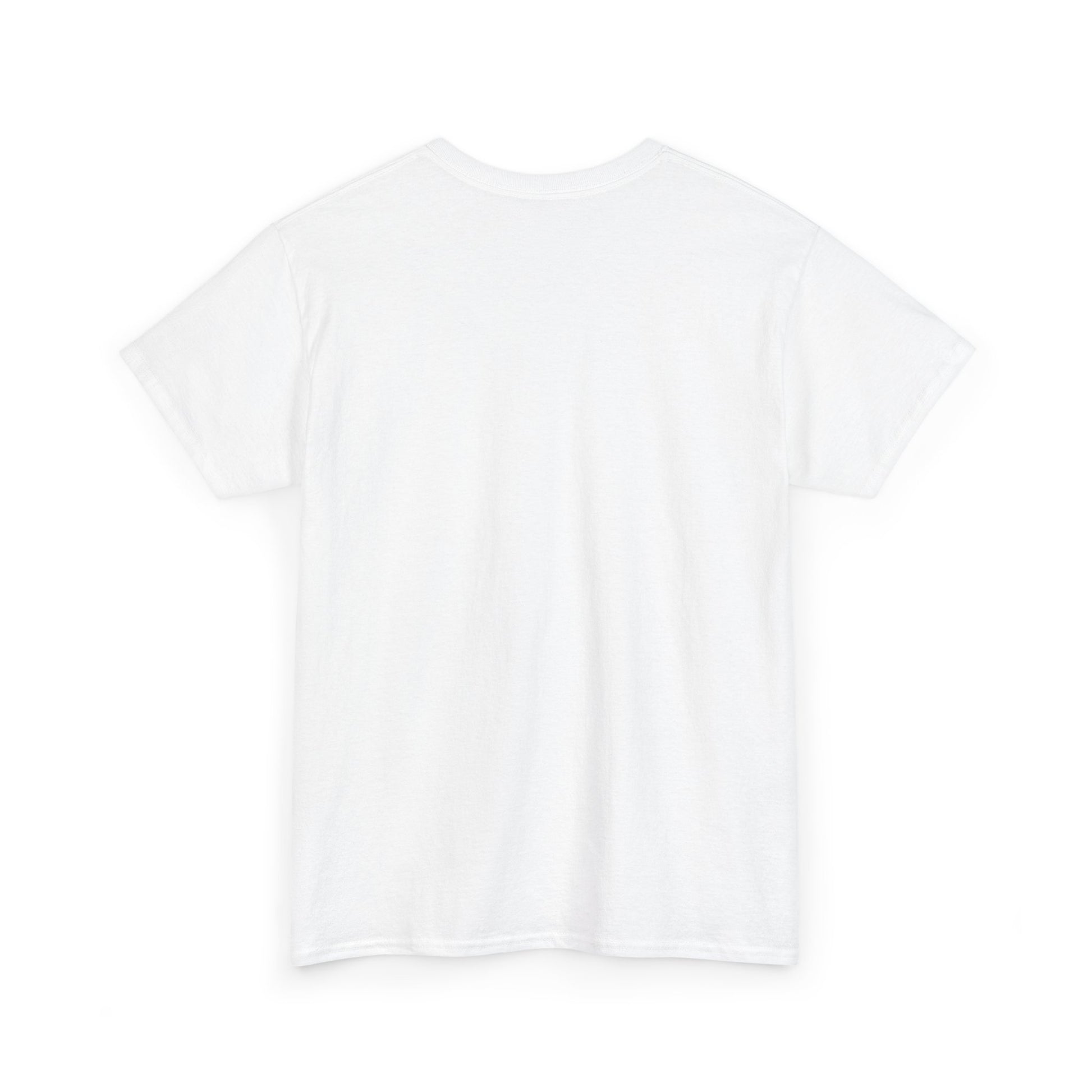 Back view of a stylish white women's t-shirt, ideal for a minimalist aesthetic or casual yoga attire.
