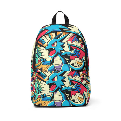 Minimalist Harmony Pop Art Backpack by Dazzling Dreams Studio featuring vibrant cartoon designs, perfect for stylish comfort and everyday adventures.