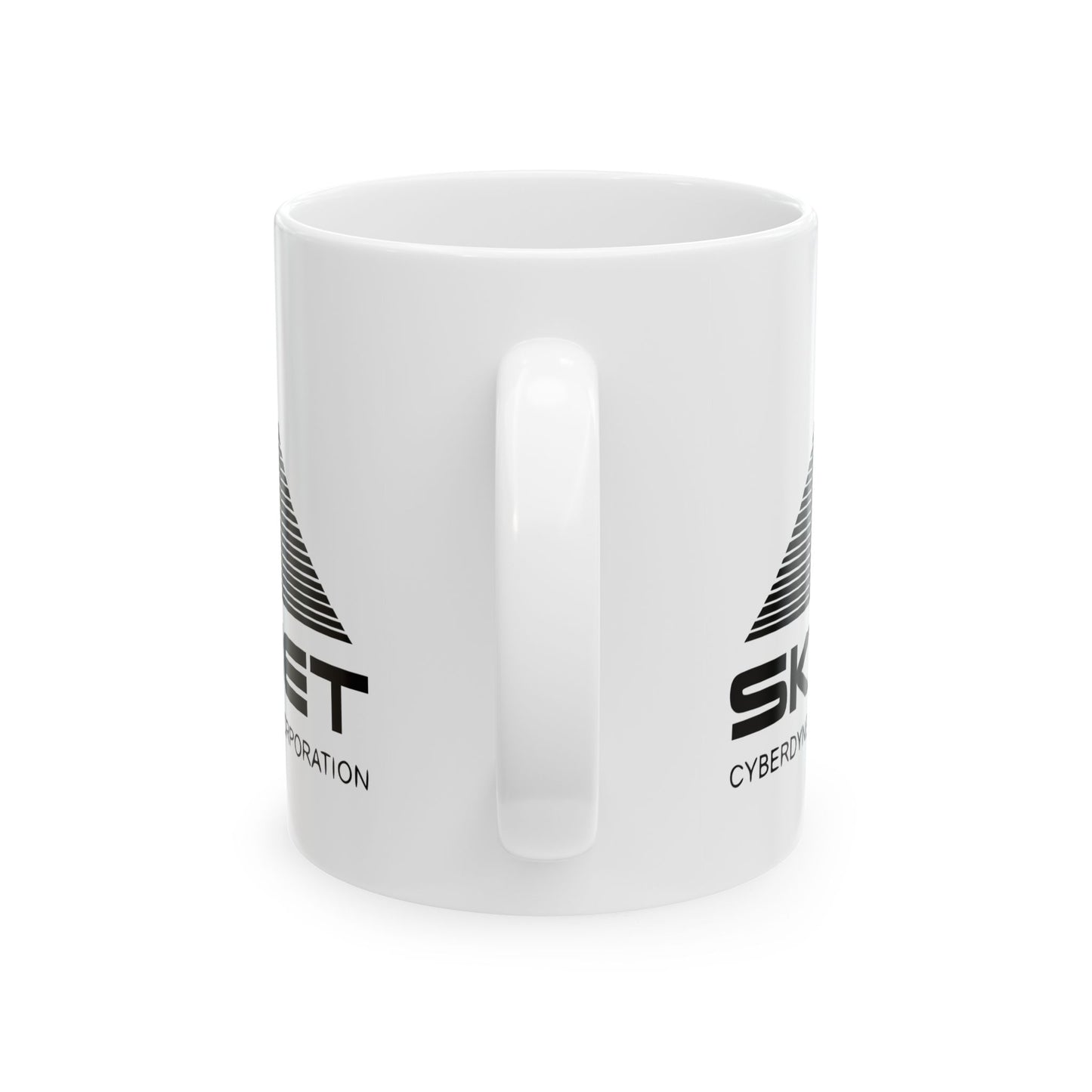 Skynet Cyberdyne Systems Logo Terminator Retro Image Ceramic Mug - Sip your beverage while reminiscing about epic battles against machines with this quirky, nostalgic design.