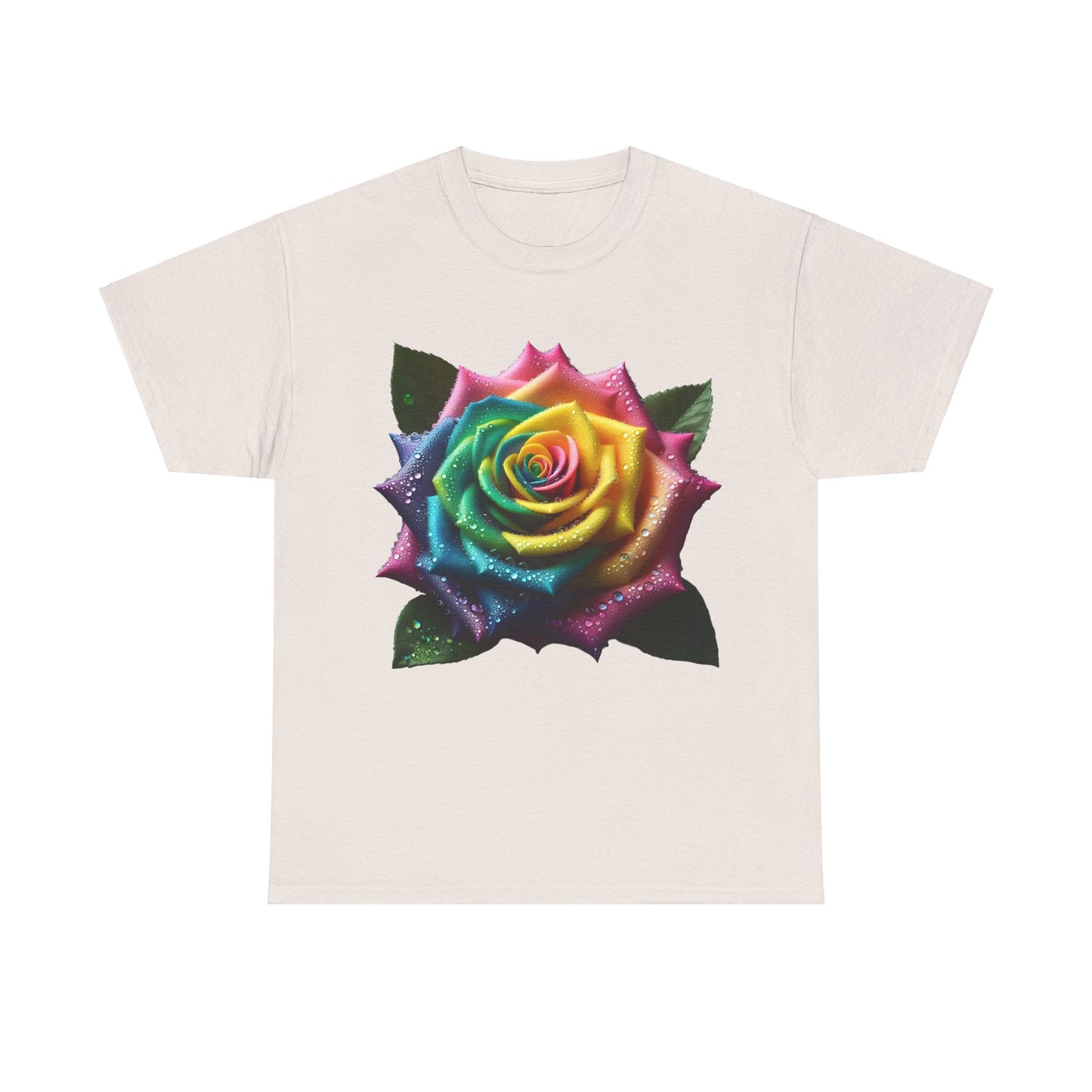 Rainbow Rose Unisex Cotton Tee Graphic T Shirt Unisex