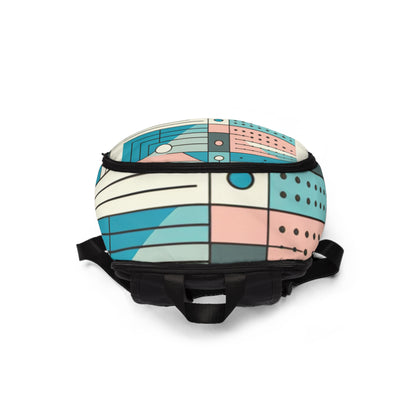 Fashion-forward Pastel Geometric Minimalist Backpack by Dazzling Dreams Studio, ideal for on-the-go lifestyles, blending elegance and practicality with a stunning minimalist design.